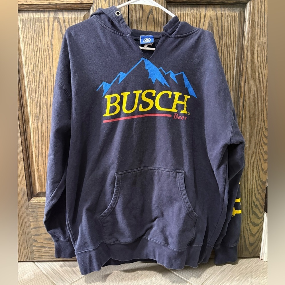 Busch Navy Blue Hoodie for Men